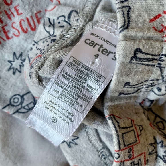 CARTER’S Fire Fighter Fireman Pajama PJ Pants - Picture 3 of 4